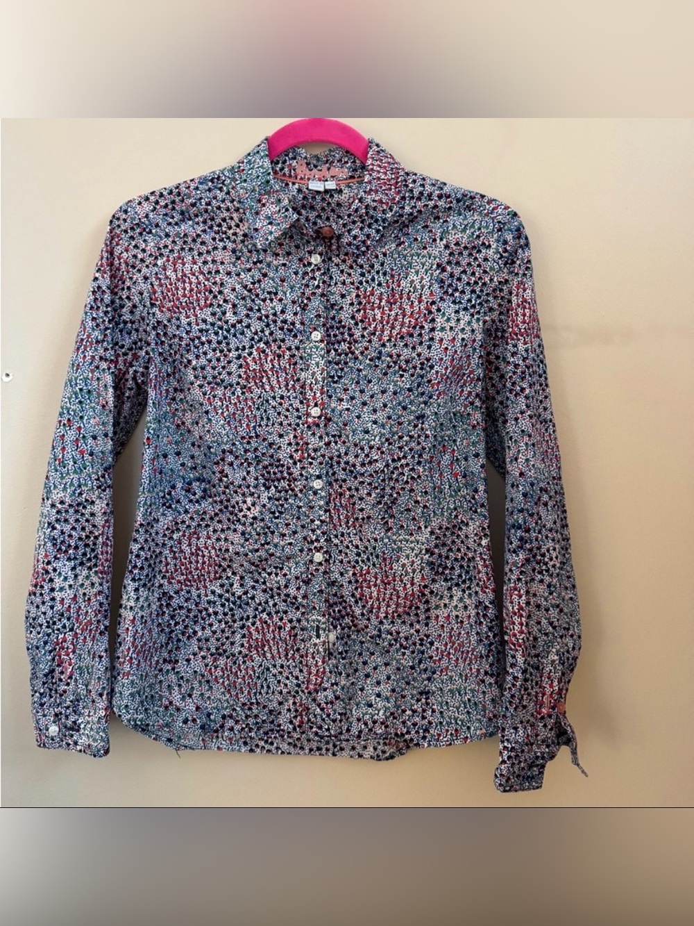 Boden Button-Down Shirt Multicolor Abstract Print Long Sleeve Top Size 2